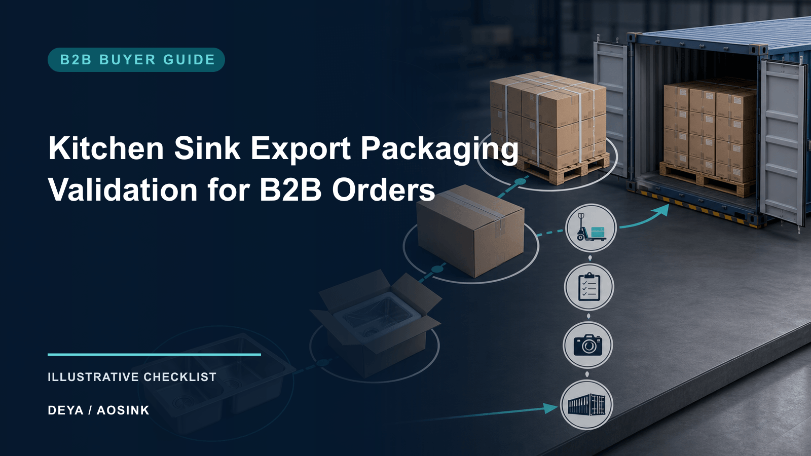 Kitchen Sink Export Packaging Validation for B2B Orders — illustrative B2B checklist by DEYA / AOSINK