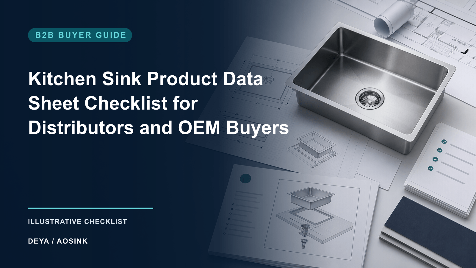 Kitchen Sink Product Data Sheet Checklist for Distributors and OEM Buyers — illustrative B2B checklist by DEYA / AOSINK