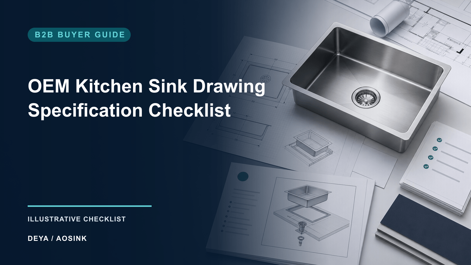 OEM Kitchen Sink Drawing Specification Checklist — illustrative B2B checklist by DEYA / AOSINK