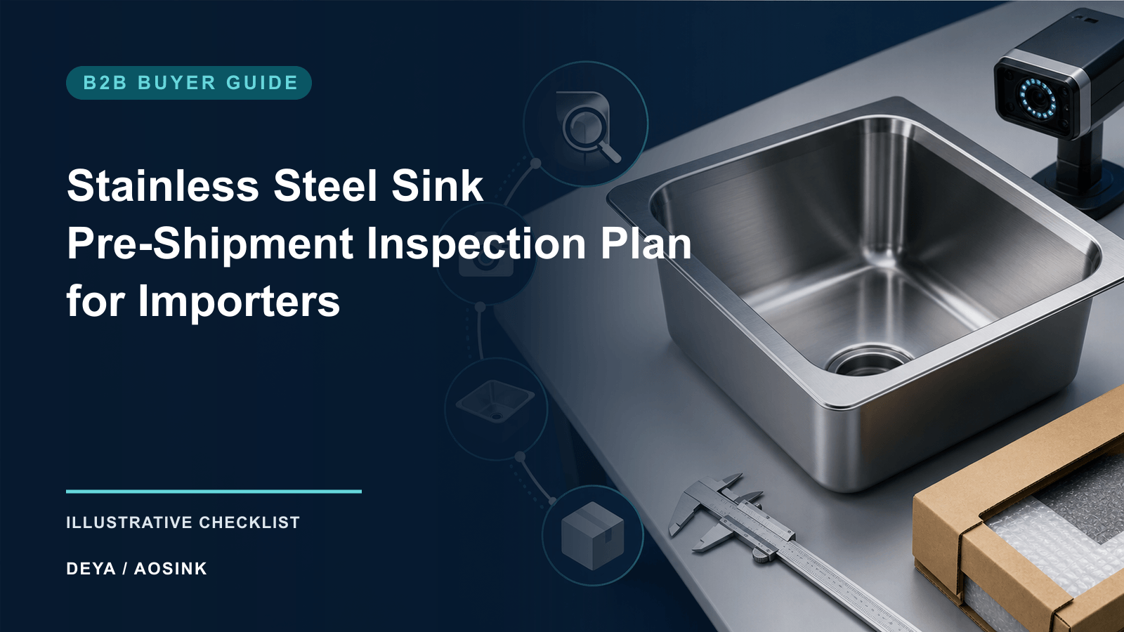 Stainless Steel Sink Pre-Shipment Inspection Plan for Importers — illustrative B2B checklist by DEYA / AOSINK