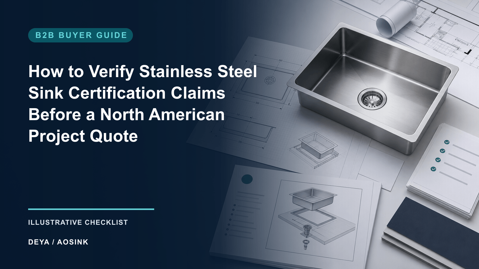 How to Verify Stainless Steel Sink Certification Claims Before a North American Project Quote — illustrative B2B checklist by DEYA / AOSINK